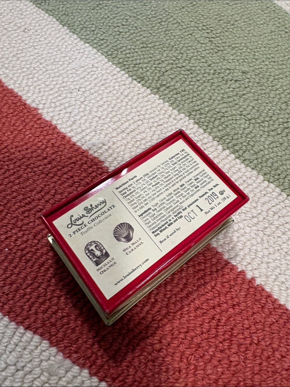 Louis Sherry Small Red Decorative Tin Box - Picture 2 of 14
